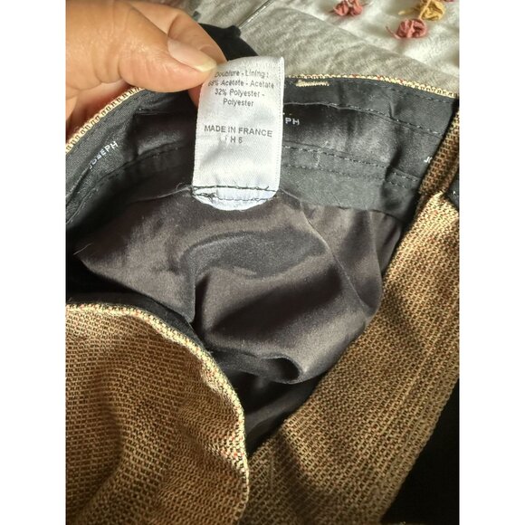 Joseph Women's Gold‎ Metallic Virgin Wool Mid Rise Trousers Size Quiet Luxury - Picture 8 of 8